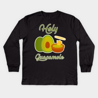 Holy Guacamole Funny Pun Avacado Tee Kids Long Sleeve T-Shirt